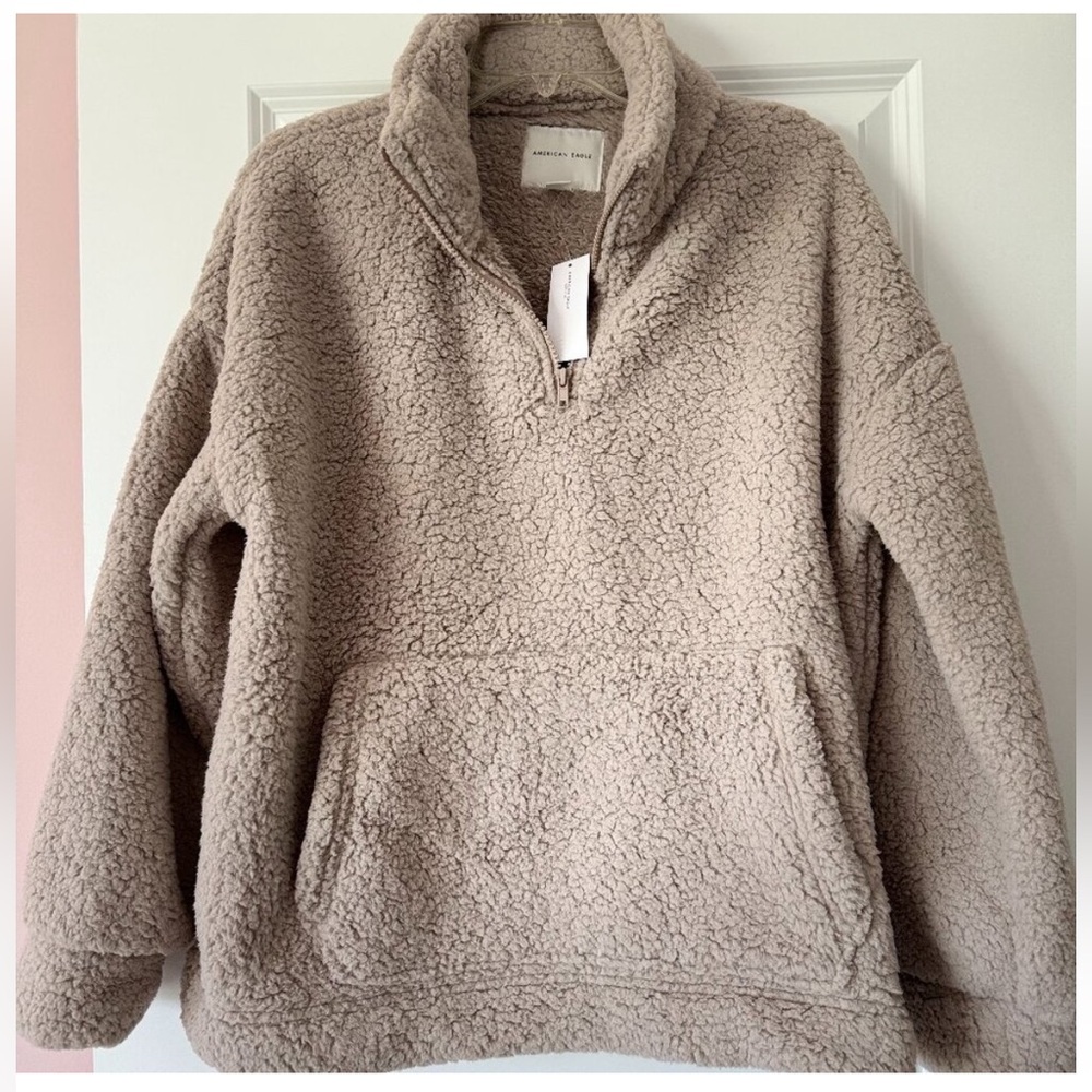 Aerie Sherpa Quarter Zip Sweatshirt